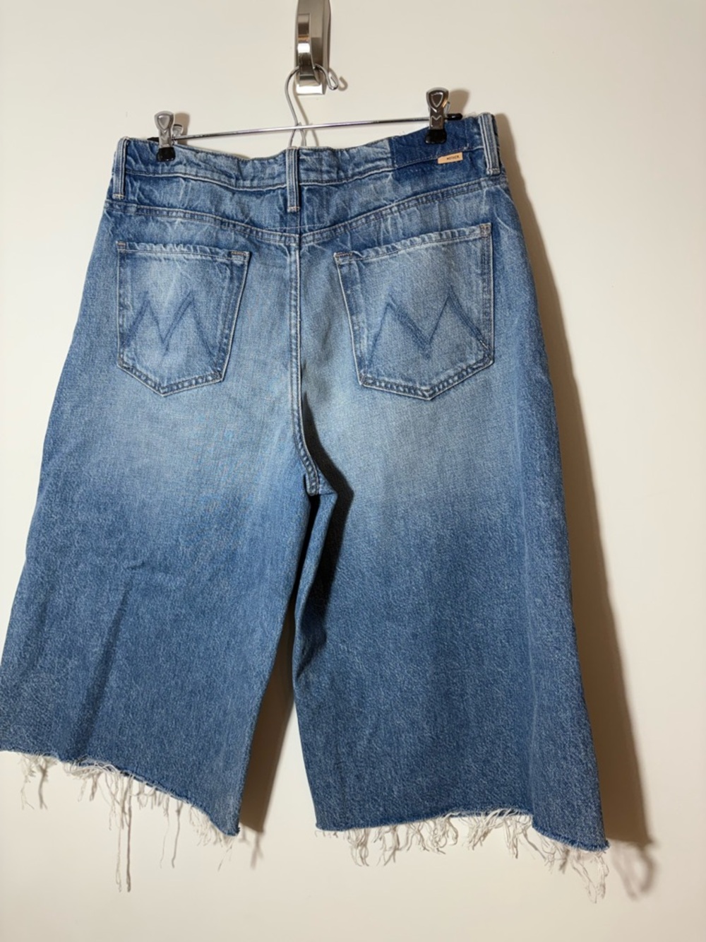 Mother The Whole Lot Fray Shorts Womens 29 Blue Denim Cutoff Long Raw Hem - Picture 4 of 9